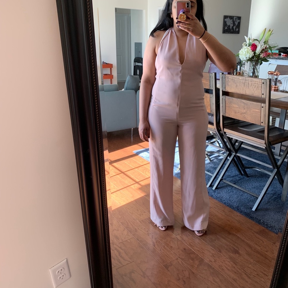 2/$90 ZARA Blush Backless Halter Jumpsuit